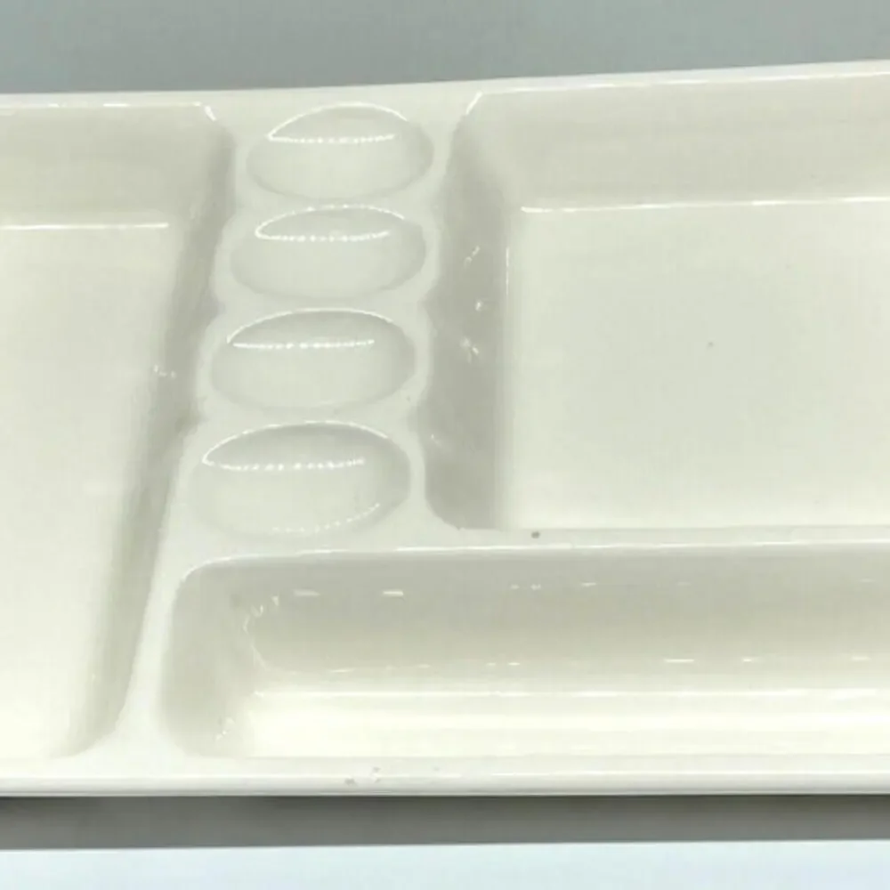 Vintage Divided Veggie Dish Tray Platter 3 Piece Set Mount Clemens Pottery Japan